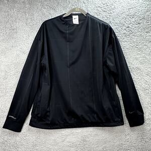 Nike Men's Large Storm Fit Black Top Shoulder Zip Cinch Waist Activewear Comfort